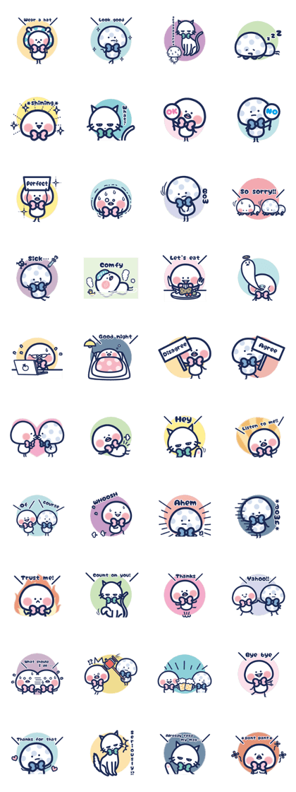 Line Creators Stickers Vol 1 Shiromaru Cat Nezumaru Eng