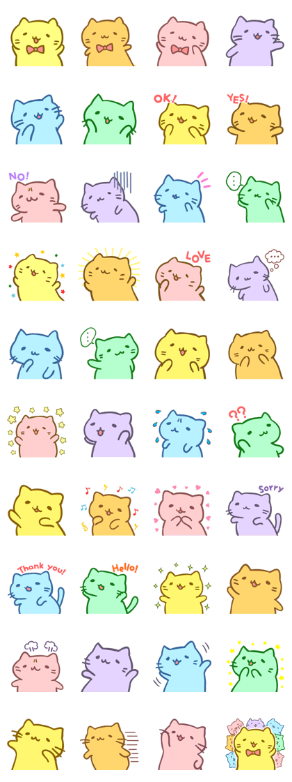 Wallpaper Line Creators Stickers Mitchiri Neko Pastel Color Free