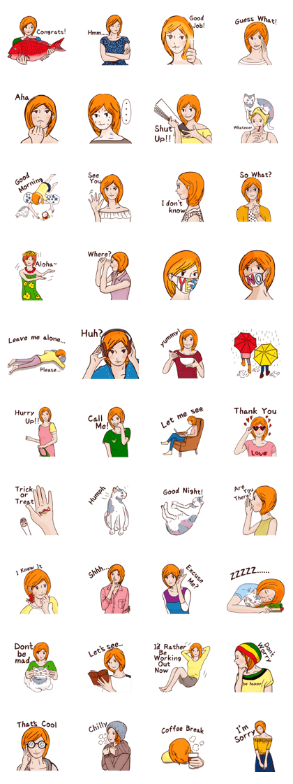 Line クリエイターズスタンプ モテる女の使えるスタンプ40 英語版