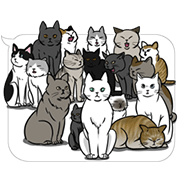【日文版】會動的！群聚在對話框上的貓
